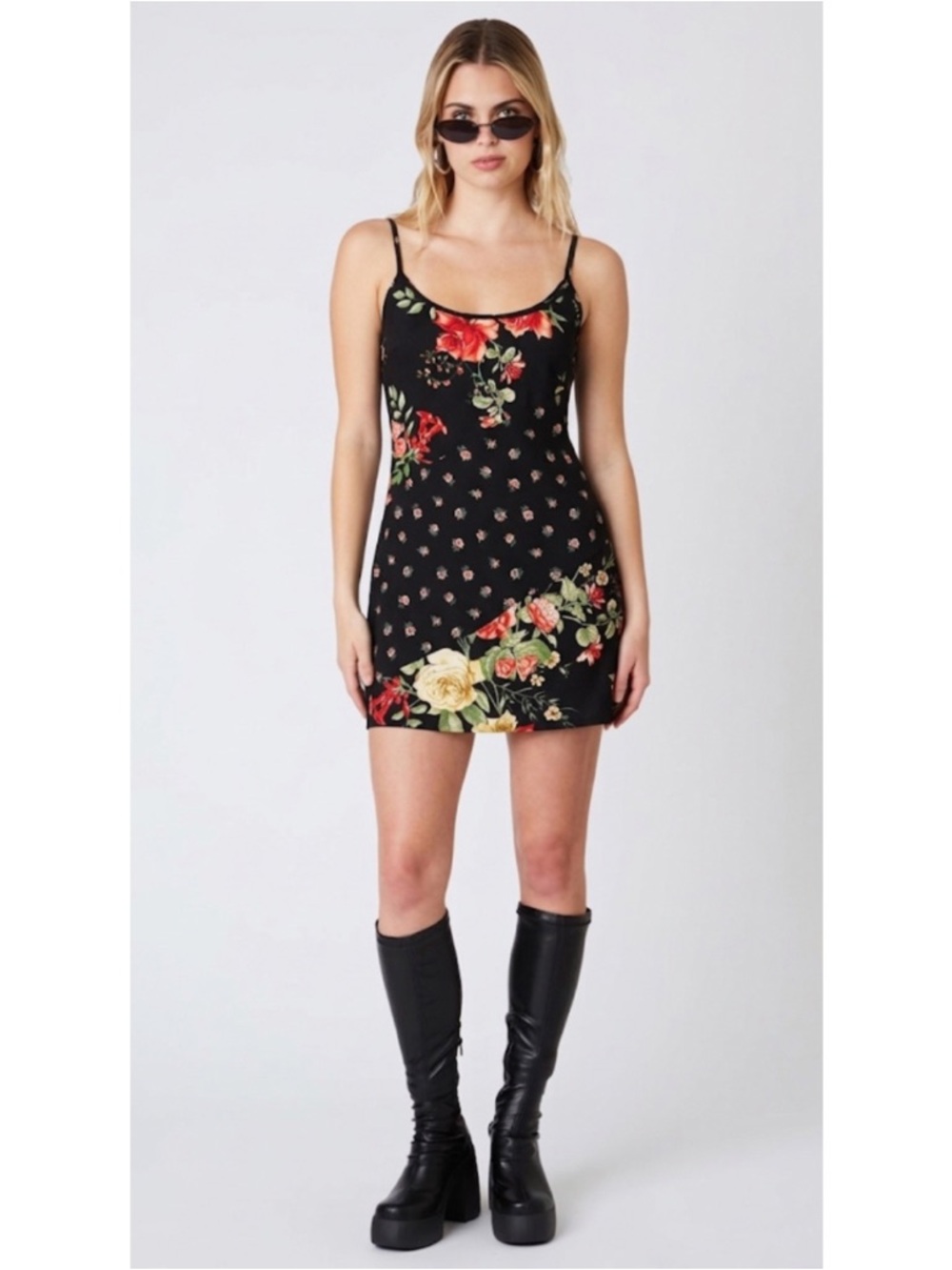 Xhilaration Floral Block Mini Slip Dress Size XS